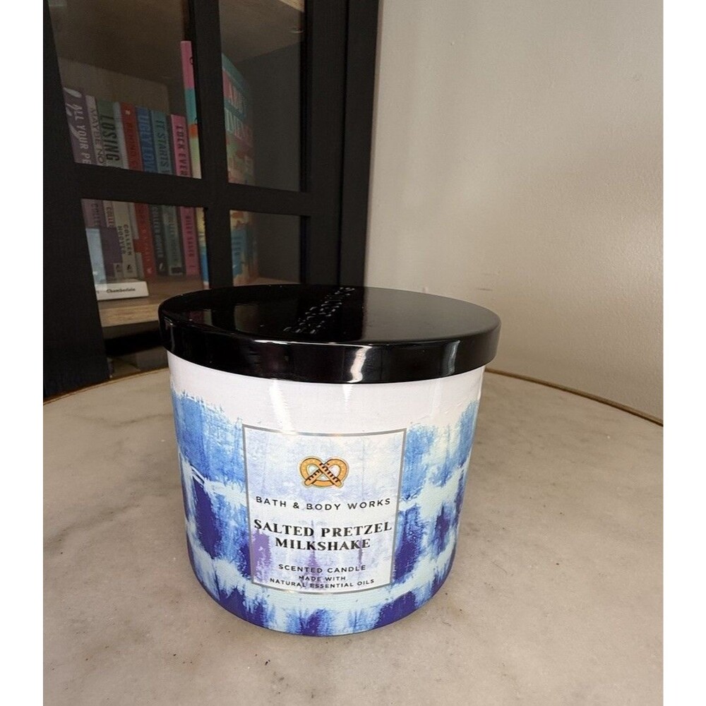 Bath & Body Works SALTED PRETZEL MILKSHAKE Large 3-Wick Candle 14.5 oz